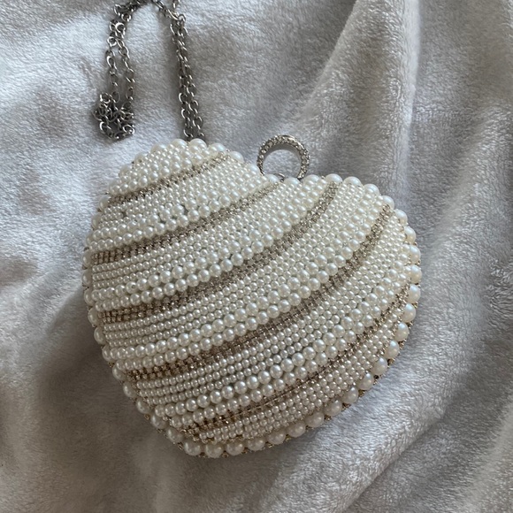 alessia Handbags - ALESSIA PEARL AND STONE BRIDAL CLUTCH PURSE